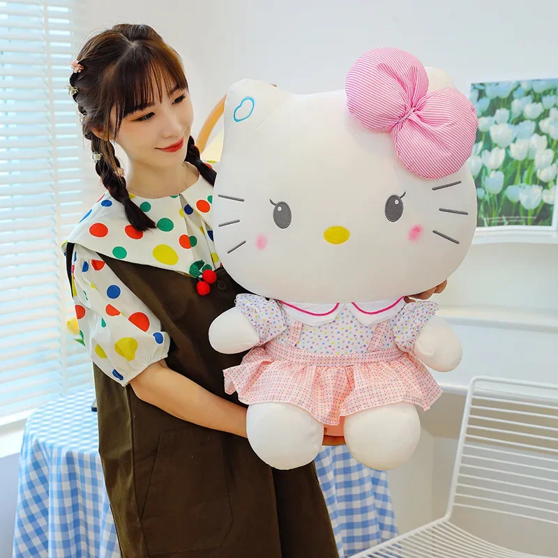 55cm Kawaii Sanrio Hello Kitty Plush Toy Stuffed Toys Cartoon Plush Doll Animal Cute Plushies Home Decor Girls Birthday Gifts