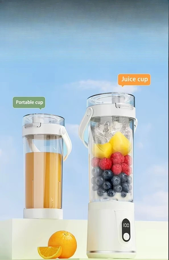 Upgraded 600ml portable high-speed USB rechargeable electric juicer, two-in-one multi-function mixer
