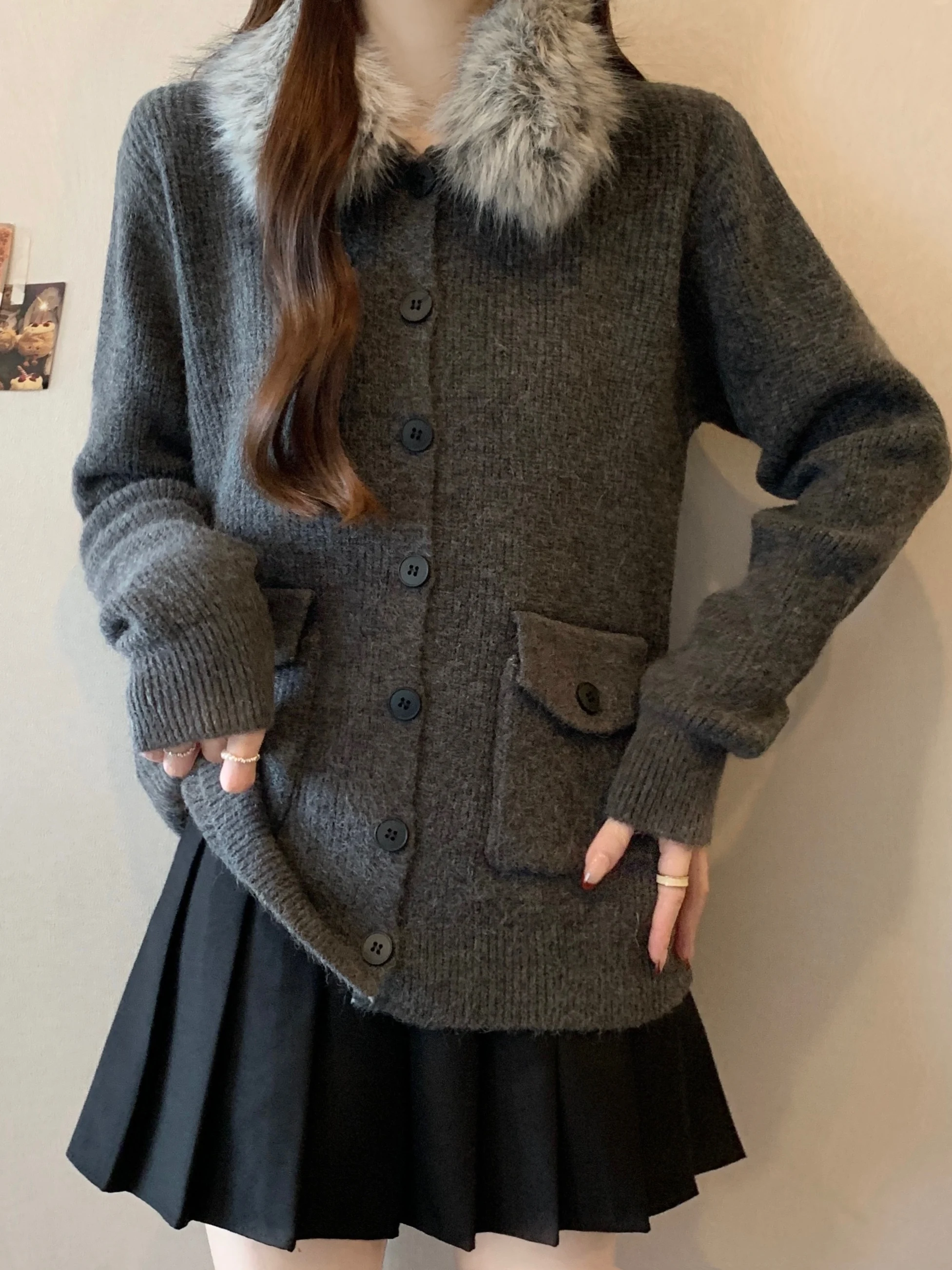 

Ay Вязаный длинный свитер Све, женское пальто больших размеров, модный, молодежный, высококачественный, для поездок на работу, из полиэфирного волокна