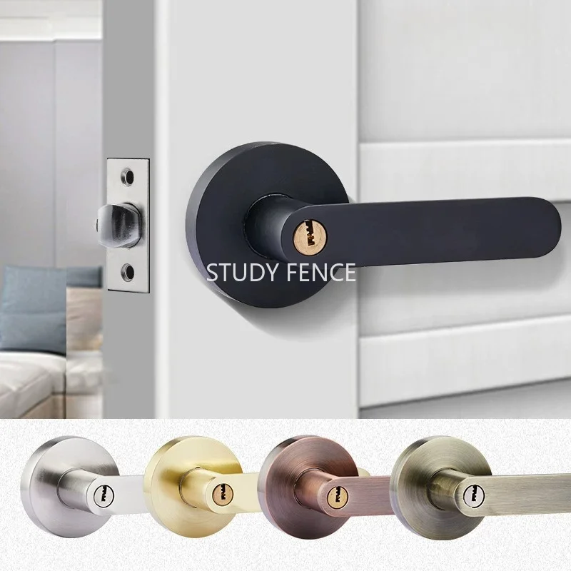 

Aluminum Alloy Door Lock Set Indoor Silent Room Door Lock Suitable for New Door Installation with Key Hardware Accessories