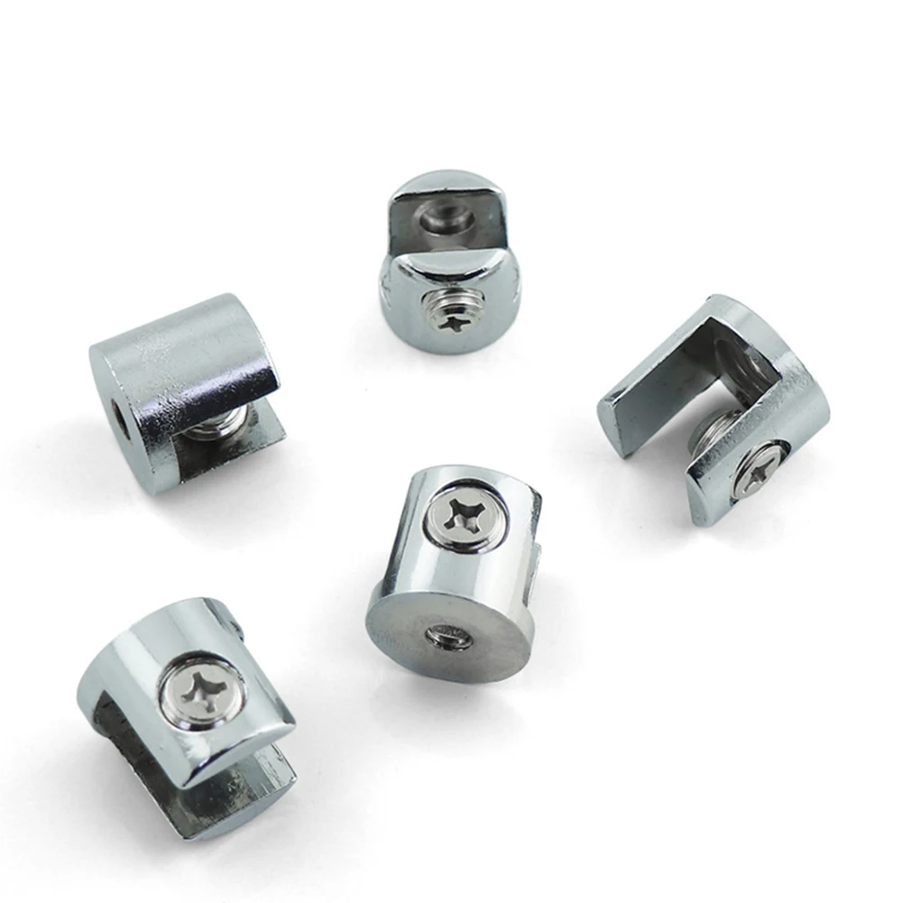 

Glass Shelf Bracket Clamp Clips 10pcs Zinc Alloy Chrome Support for 8 12mm Thickness Glass in Bathroom and Office Spaces