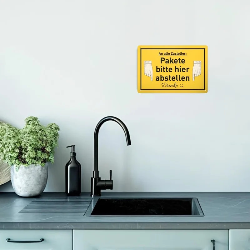 Parcel Delivery Sign Please Leave Packages Here Unframed 20x30cm 8x12Inch Gift for Friend Messenger Driver