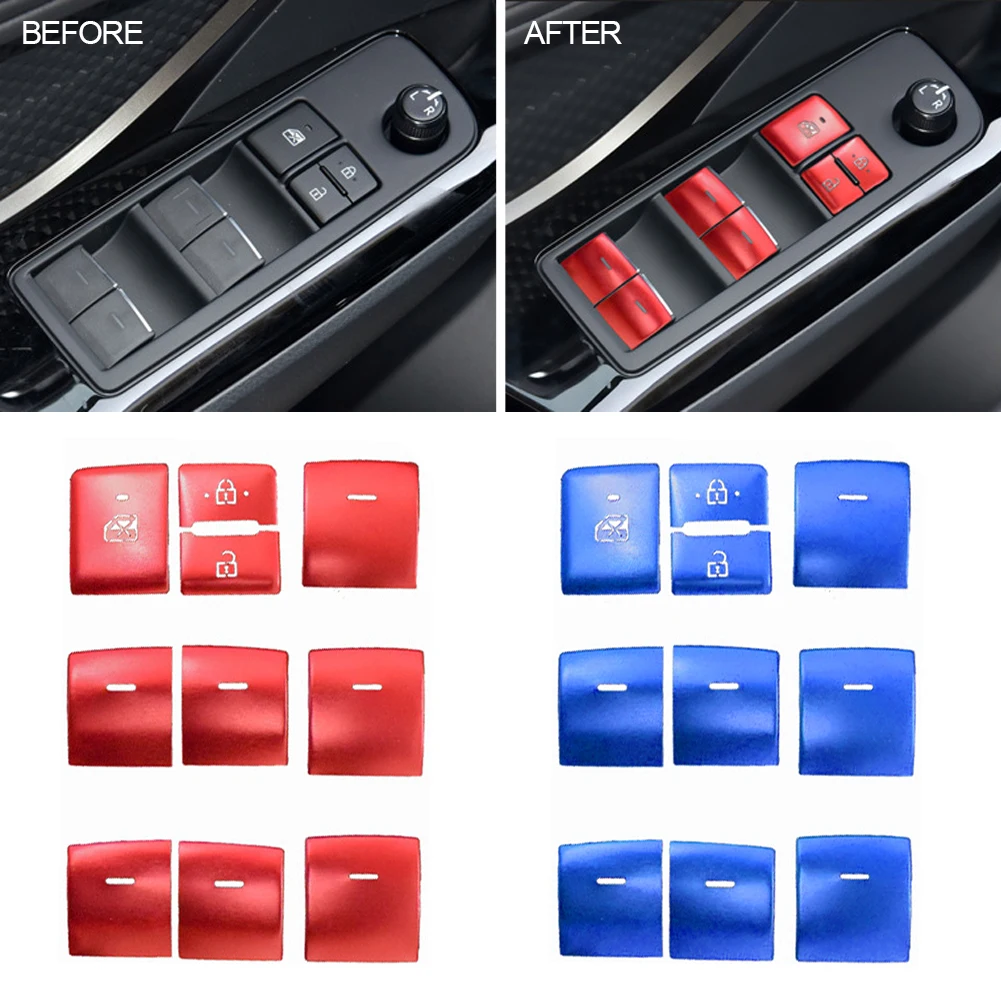 

For Toyota C-Hr Chr 2016-2021 Car Window Glasses Lift Engine Start Stop Gear Shift Panel AC Button Cover Switch Frame Trim