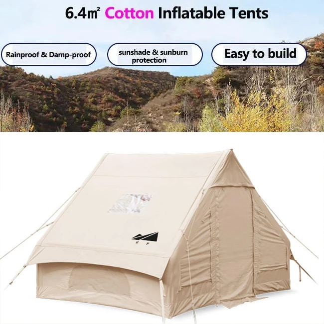 

New 6.4 ㎡ Cotton Inflatable Tents for Family Camping 3-4 Person Tent Fully Automatic Abrasion Resistant & Durable Marquee Set