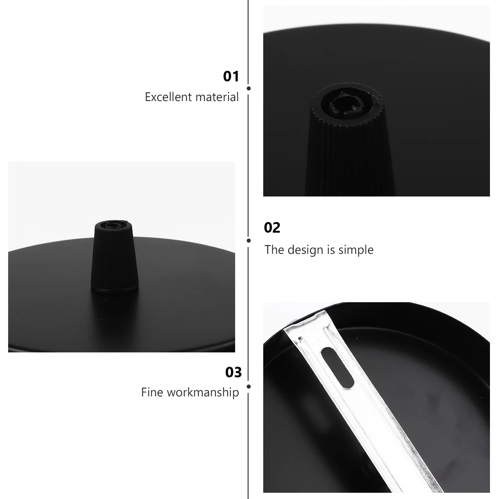 

TEHAUX 2pcs 3.7 Inch Round Ceiling Plate Pendant Lamp Base Black Mounting Cover for Home Lighting Wall Corridor Porch