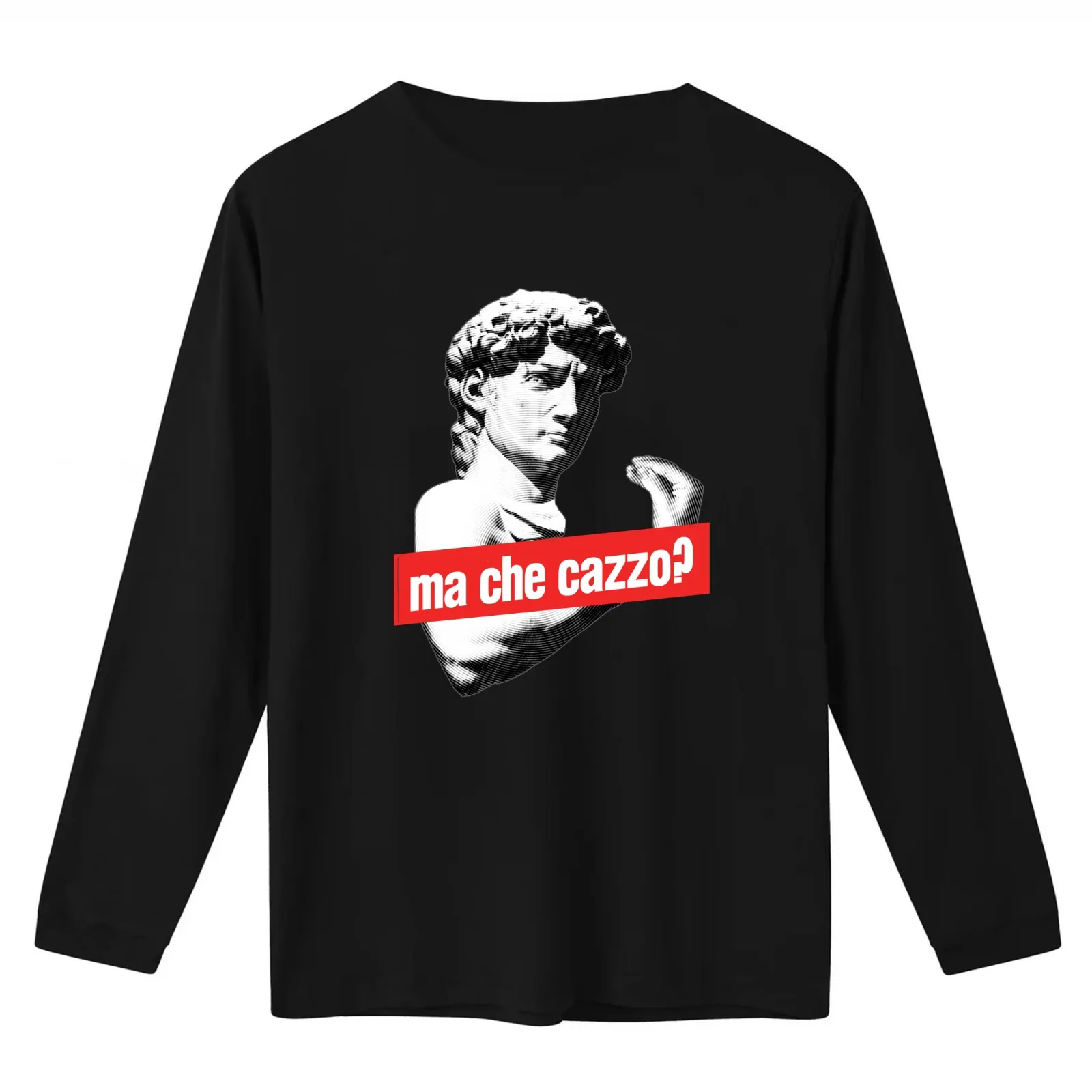 Ma Che Cazzo?! Funny David Sculptur with talking Hand T-Shirt Summer Casual Cotton Tee Oversized Streetwear Tops 100% Cotton