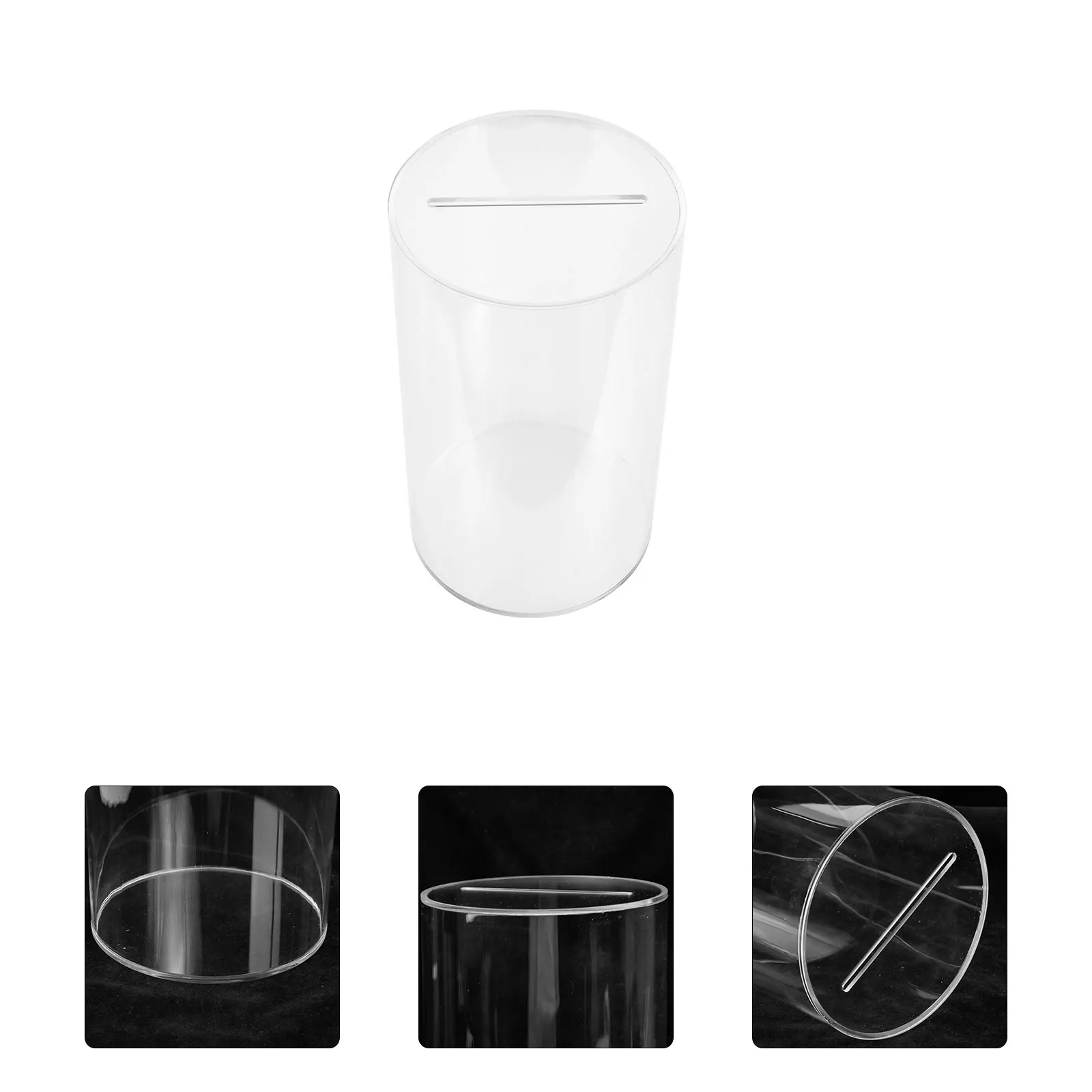 

Transparent Acrylic Coin Bank s Desk Room Material Educational Cylinder Shape Storing Coins Piggy Money Jar Savings