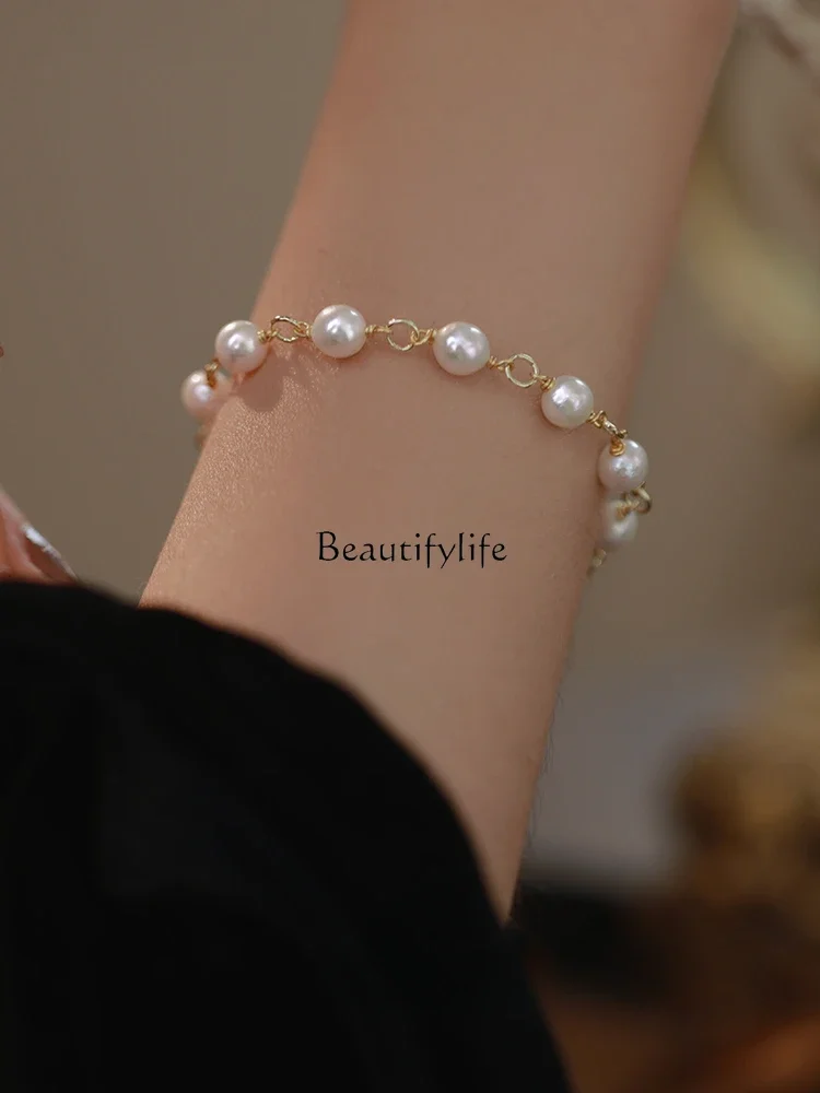 Chain Pearl Bracelet, French Style, Retro, Affordable Luxury, New Temperament, Wild Personality