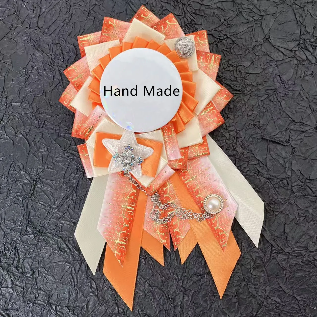Luxury Long Streamers Ribbon Award, Lolita Badge Rosette, Anime Cosplay Quadratic Element Ita Bag Accessories