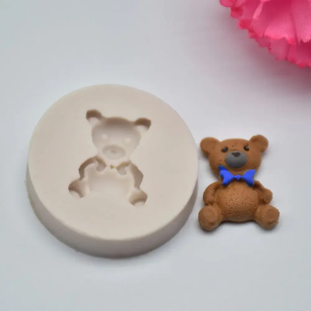 Cute Baby Bears Silicone Molds 3D DIY Sugar Craft Chocolate Cutter Mould Fondant Cake Decorating Tool Baking Accessories