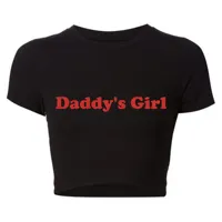Daddy's Girl Funny Letters Print Women Cropped Top Harajuku Kawaii Clothes 2000s Grunge T Shirt Baby Tee Tshirt Dropshipping