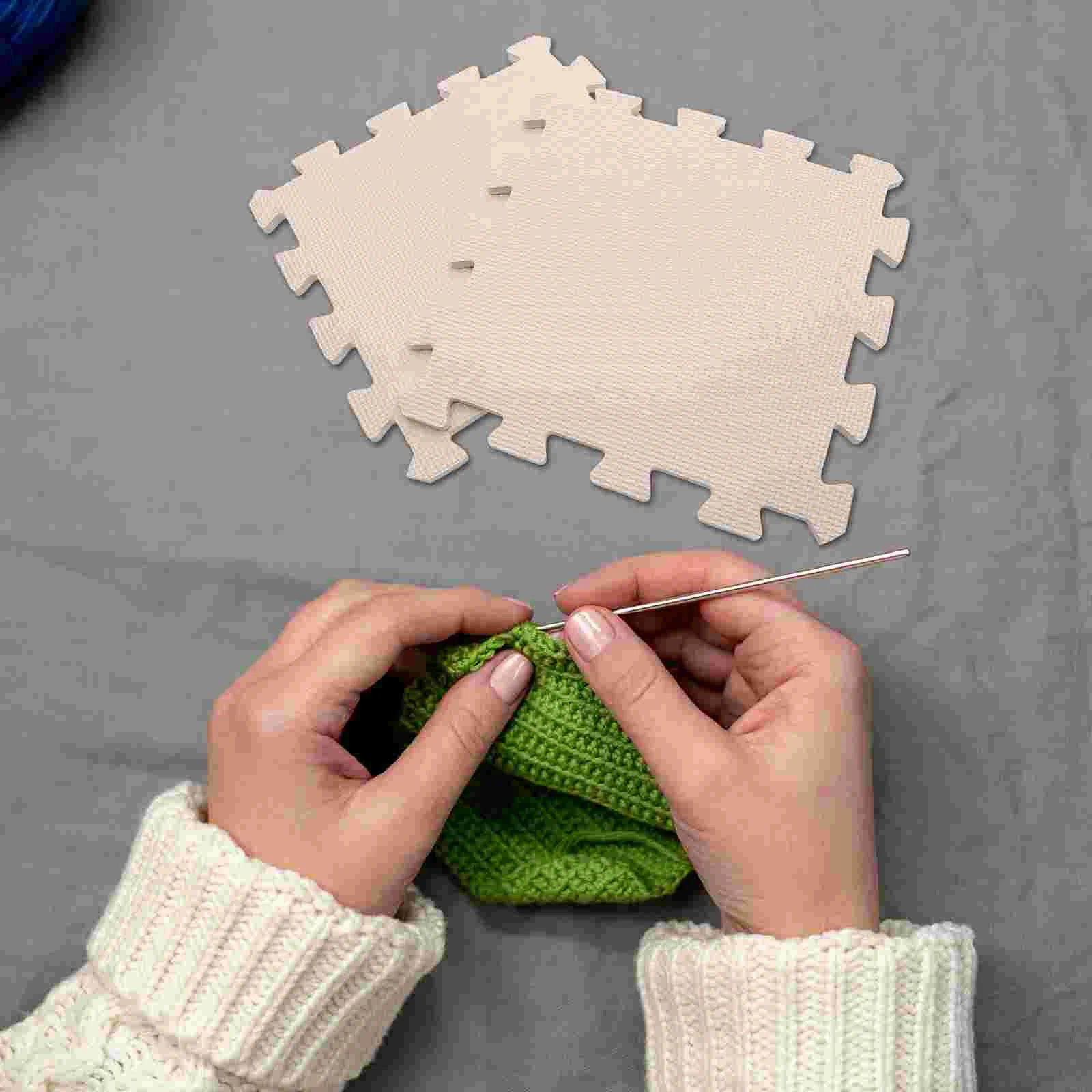 9 Pcs Foam Knit Mat Granny Square Blocking Board Pad for Knitting Crochet Mats Hooks Baffle Child