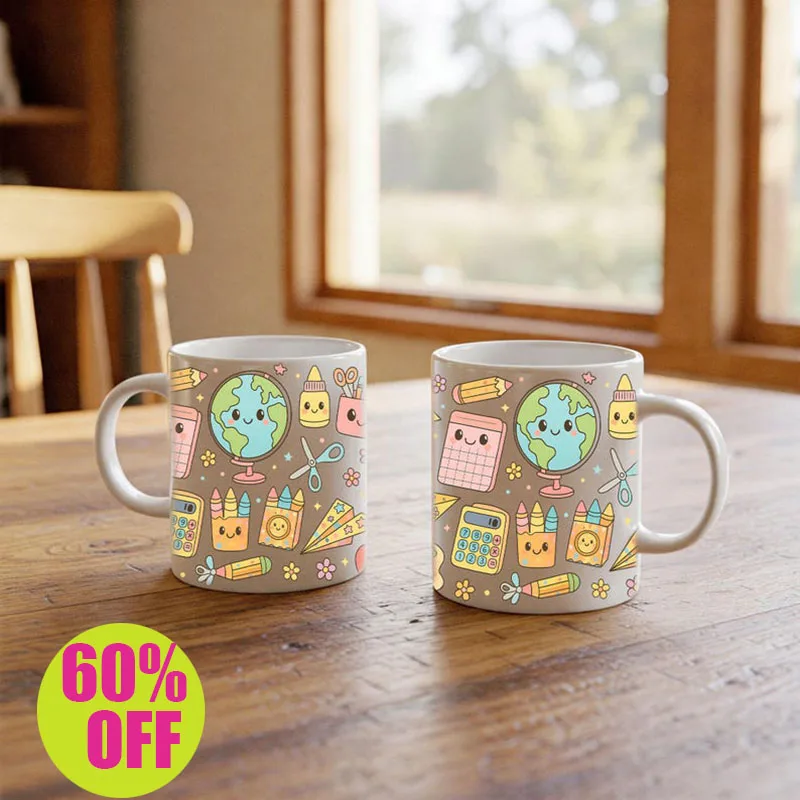 

Cute School Supplies Teacher Mug Kawaii Style 11oz 15oz Coffee Cup End Of Year Appreciation Gift For Female Male Educators