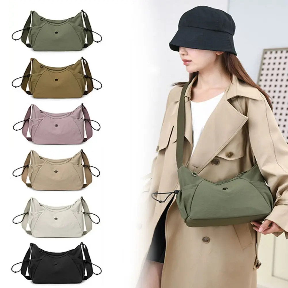 

Zipper Closure Shoulder Bag Ultra-light Large Capacity Messenger Bag Adjustable Strap Nylon Women Crossbody Bags School