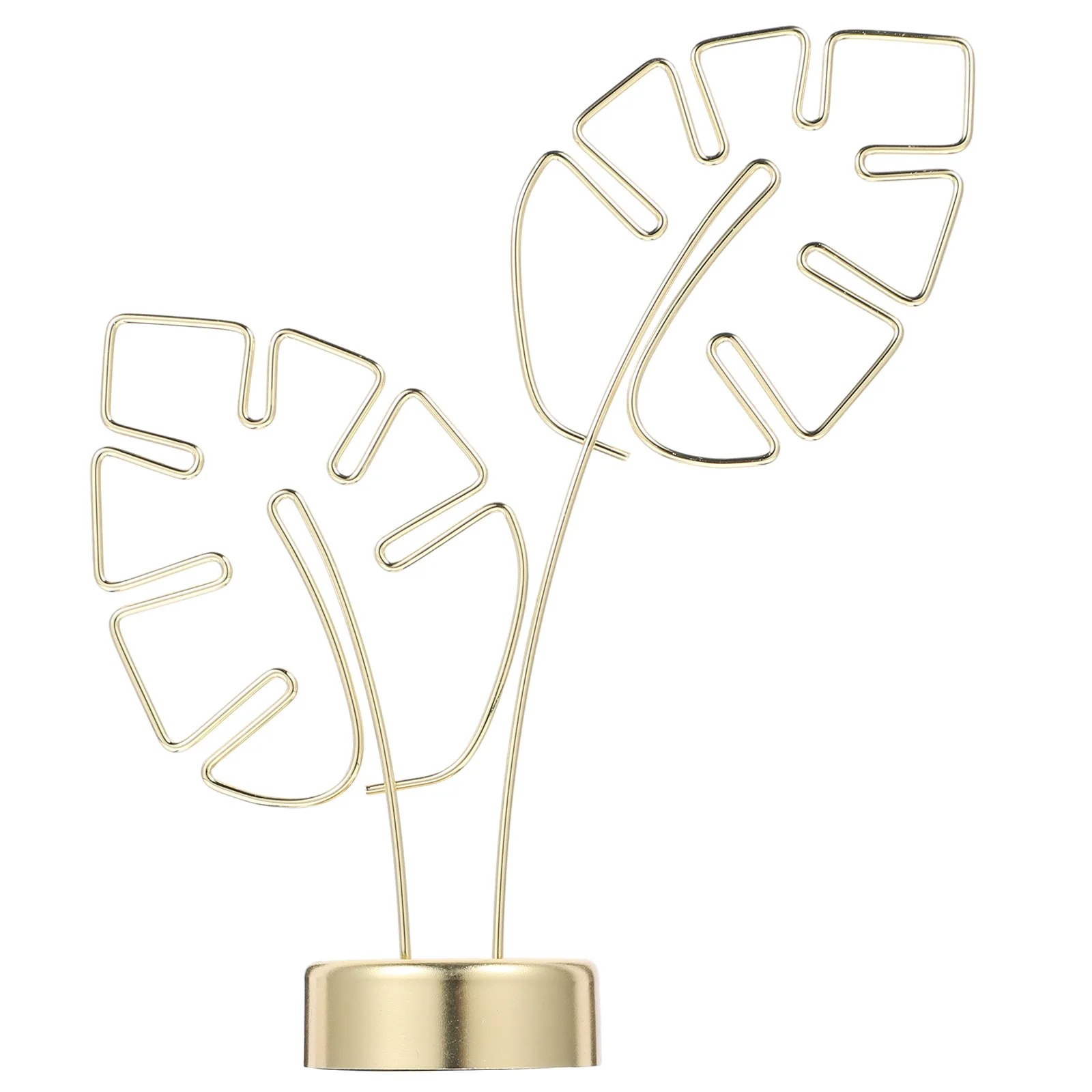 

Metal Business Card Holder Desk Clip Notes Palm Leaf Memo Tree Cards Photo Clips Office Supplies Stainless Steel