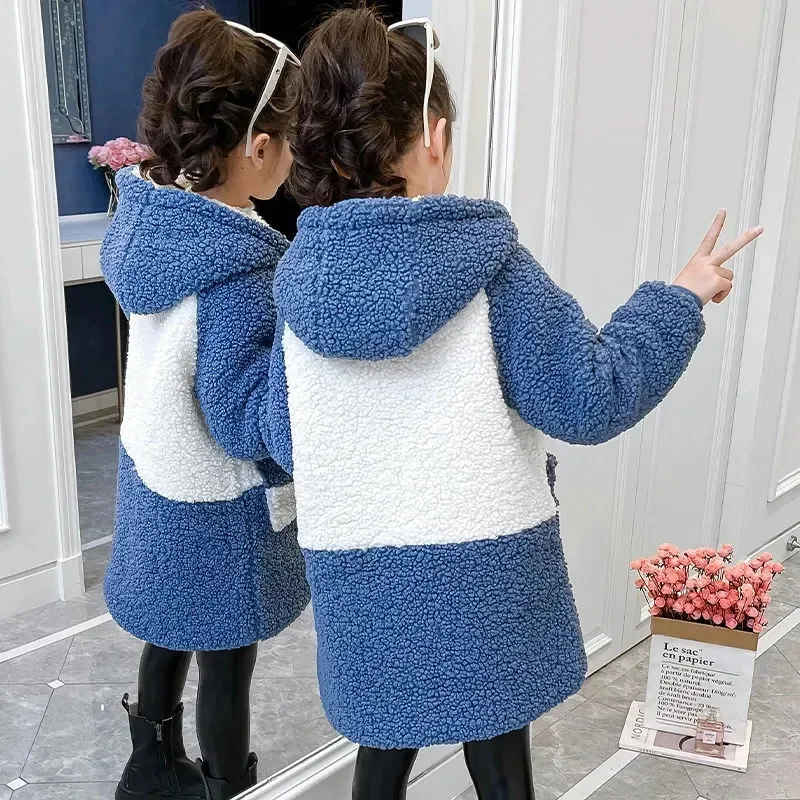 Children's Clothing Aabardine Fleece Spring Auatumn Hooded Long Sleeves Sweater 4-14 Years Teenage Outwear