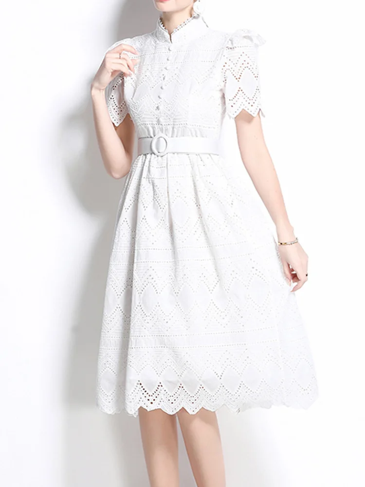 SMTHAM Sommer Elegante Lange Hülse Spitze Chiffon Maxi Party Kleid frauen Gürtel Plissee Abend Prom Vestidos Aushöhlen Robe