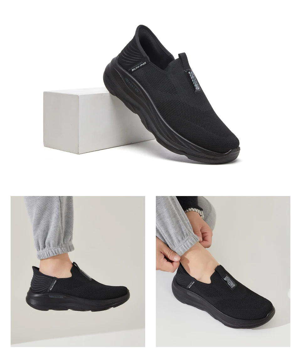 Desai Herren 2026 Herbst Schnürlose Mesh-Sneaker Rutschfeste Dicke Sohle Leichte Herren-Sneaker und Freizeitschuhe für Outdoor – Detail 6
