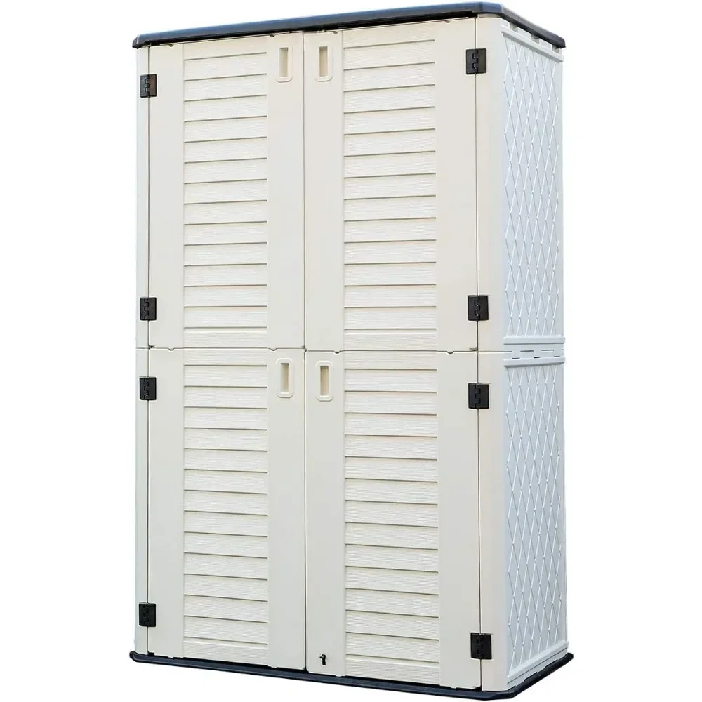 

Storage Shed Weather Resistance, Multi-Purpose Outdoor Storage Cabinet for Backyards and Patios, Horizontal Storage Shed