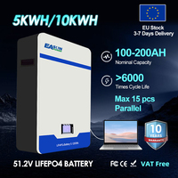 EASUN POWER Lifepo4 Lithium Iron Battery Pack 10KWH Lithium Iron Battery Parallel 6000+ 48V 51.2V 100Ah/5wh 200Ah/10wh Cycle