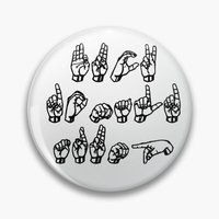 Fdt Asl American Sign Language Anti Tr  Soft Button Pin Brooch Lover Funny Metal Collar Decor Fashion Cute Women Gift Lapel Pin