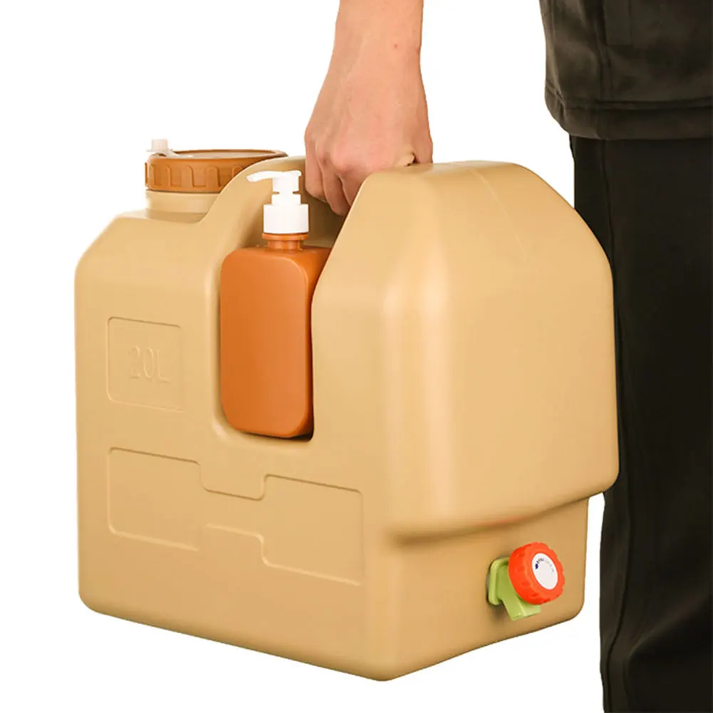 

30L Water Jug with Spigot Water Storage Container Leak-Proof Portable Water Tank with Hand Sanitizer Bottle for Outdoor Camping