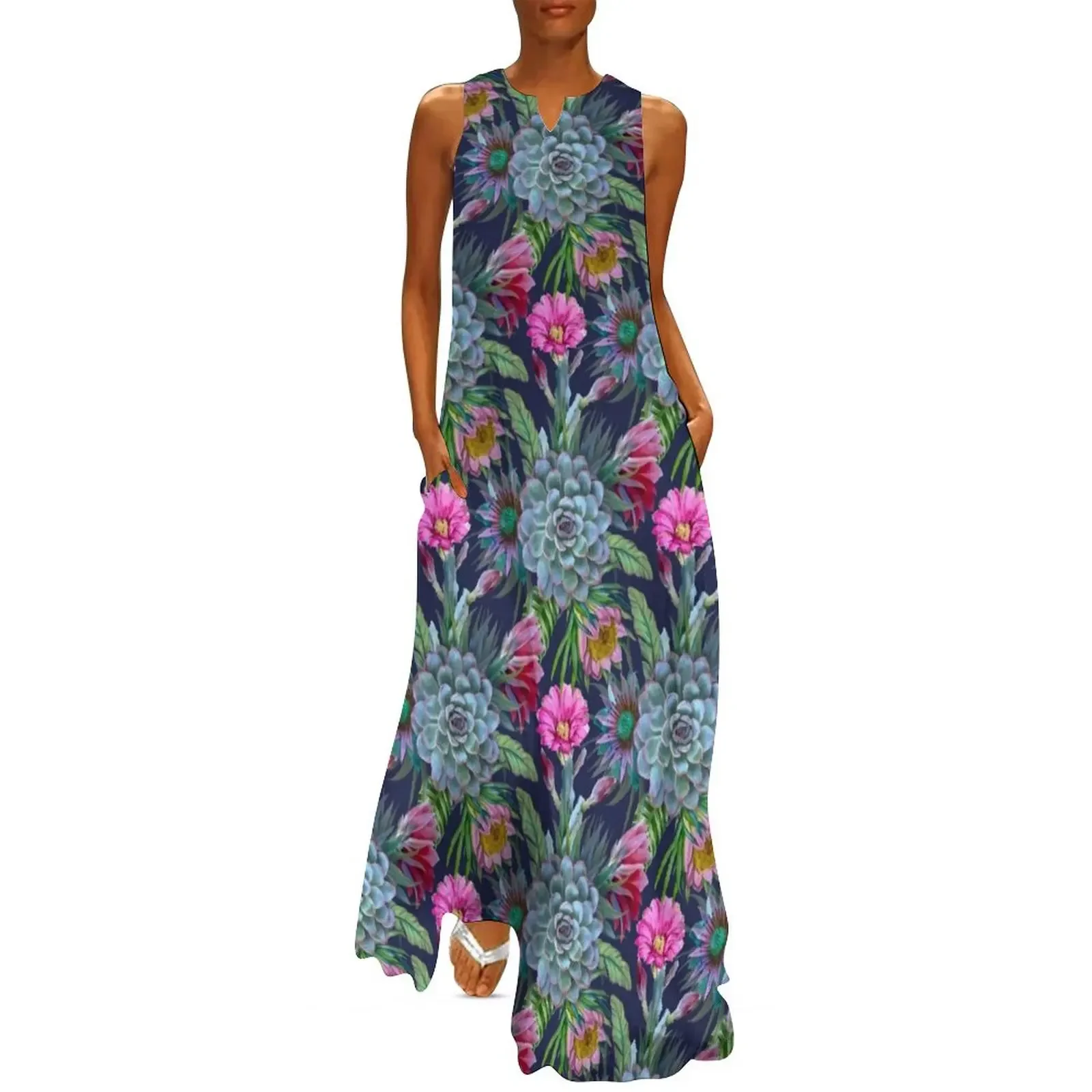 

Exotic flower garden Long Dress evening dress woman loose summer dress party evening elegant luxury celebrity