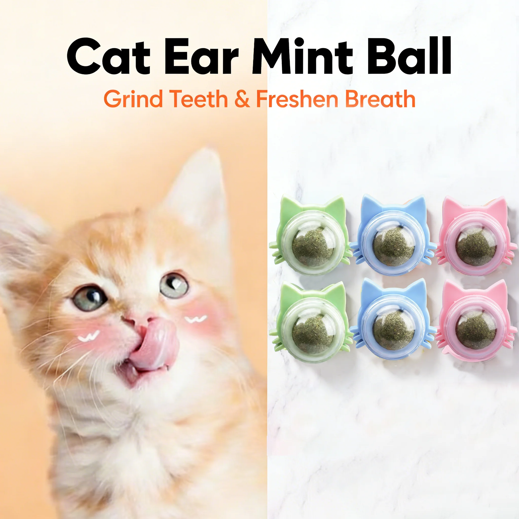1 Pc Cat Mint Ball kittens's Safe Healthy Edible Toy Clean Mouth And Relieve Boredom