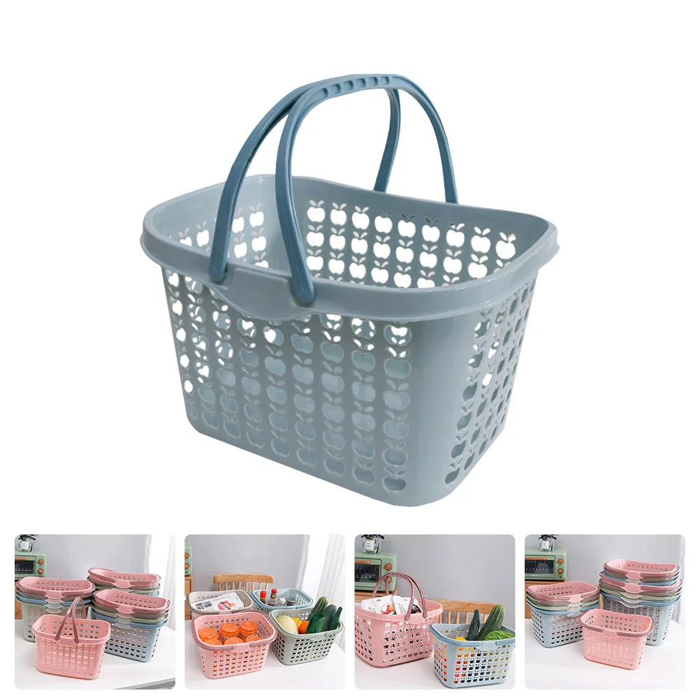 

Fruit Basket Plastic Storage Basket For Home Supermarket Multi-Function Shopping Container Reusable Vegetable Sundries