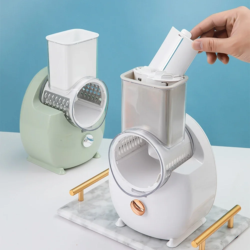 

3 in 1 Electric Vegetable Cutter with 3 Set Blades Automatic Vegetable Cutter Vegetable Slicer Potato Grate Shredded Grater