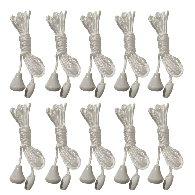 50JC 10Pcs Nylon Bathroom Light Pull Cord String Replacement Ceiling Switches Pull Cord with Connector Pull Chain Easy to Use