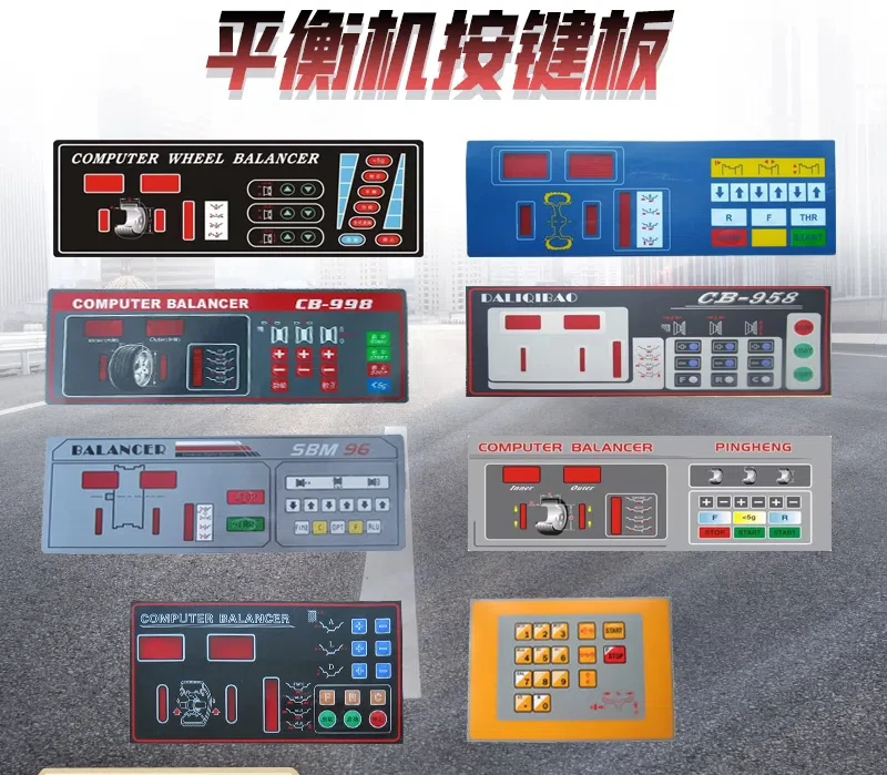 Various Types of Tire Balancing Machine Key Plate Dynamic Balancing Instrument Touch Switch Control Panel Display