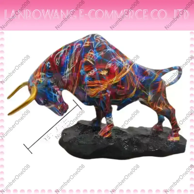 1 statue de taureau élégante en bronze | Art en résine éblouissant inspiré de Wall Street pour la décoration de la maison et du bureau, symbolisant le courage, la richesse et le pouvoir