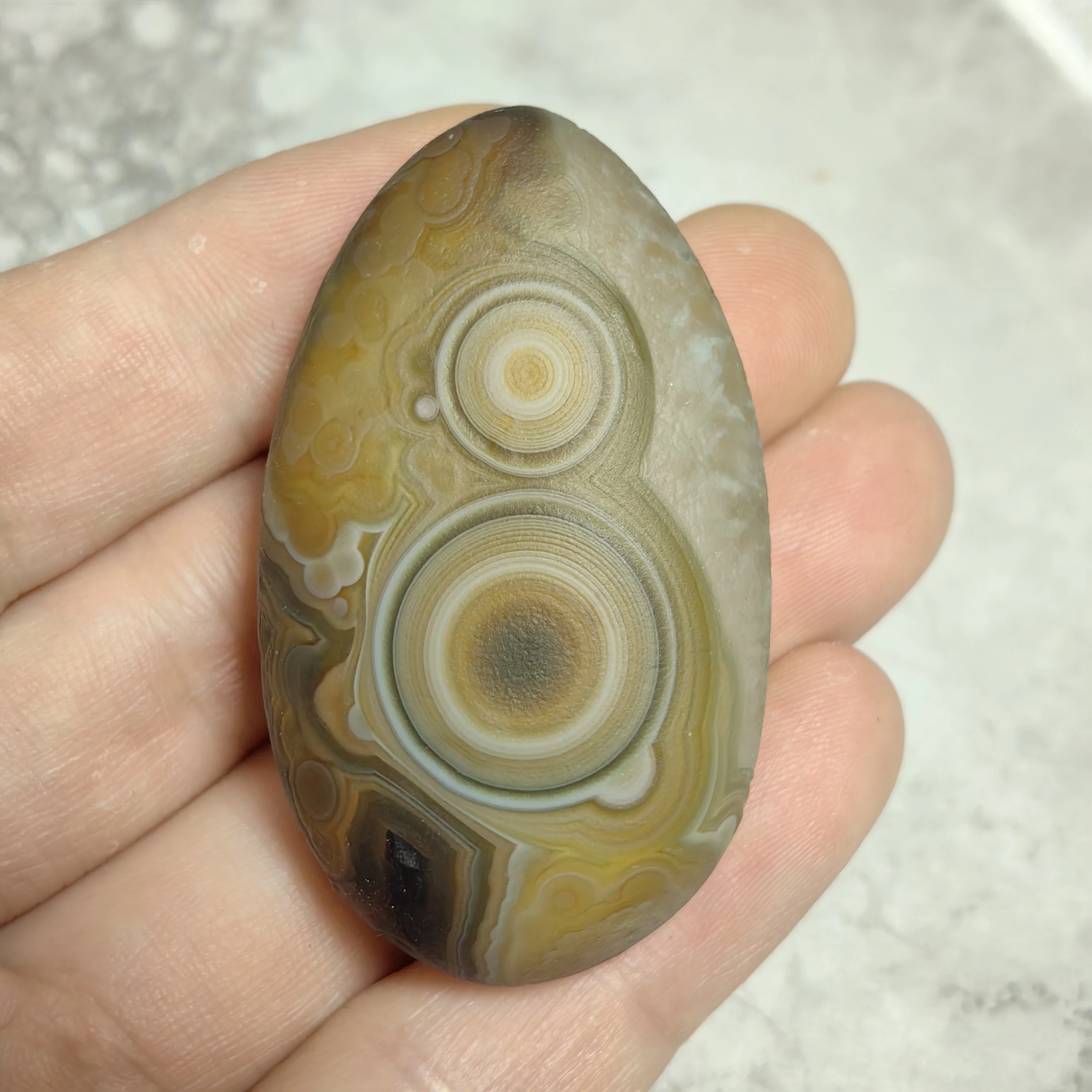 Pure Natural Divine Eye Agate Sardonyx Rough Stone for Stress Relief, Against Negativity Amulet Jewelry DIY Decor