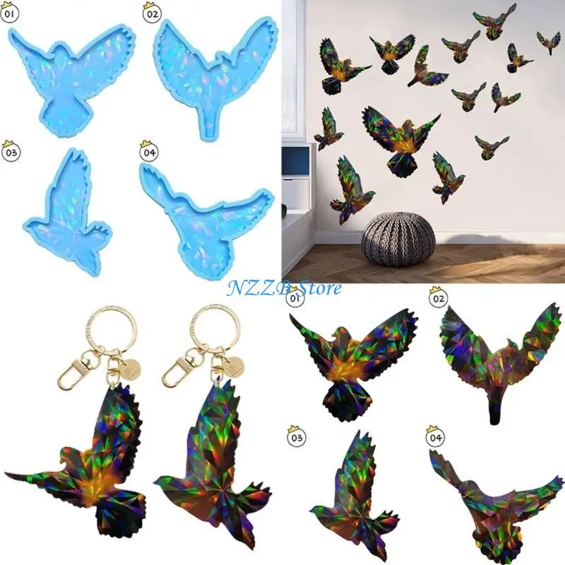 

T21F DIY Shiny Glossy Light Keychain Mold Pendant Mould Resin Epoxy Jewelry