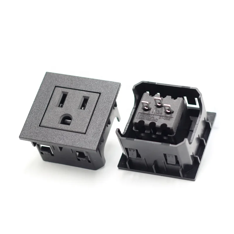 45*45 USA Standard NEMA 5-15R IEC 15A 125V AC Power American Socket 3 PIN plug PDU socket Connector With Certification