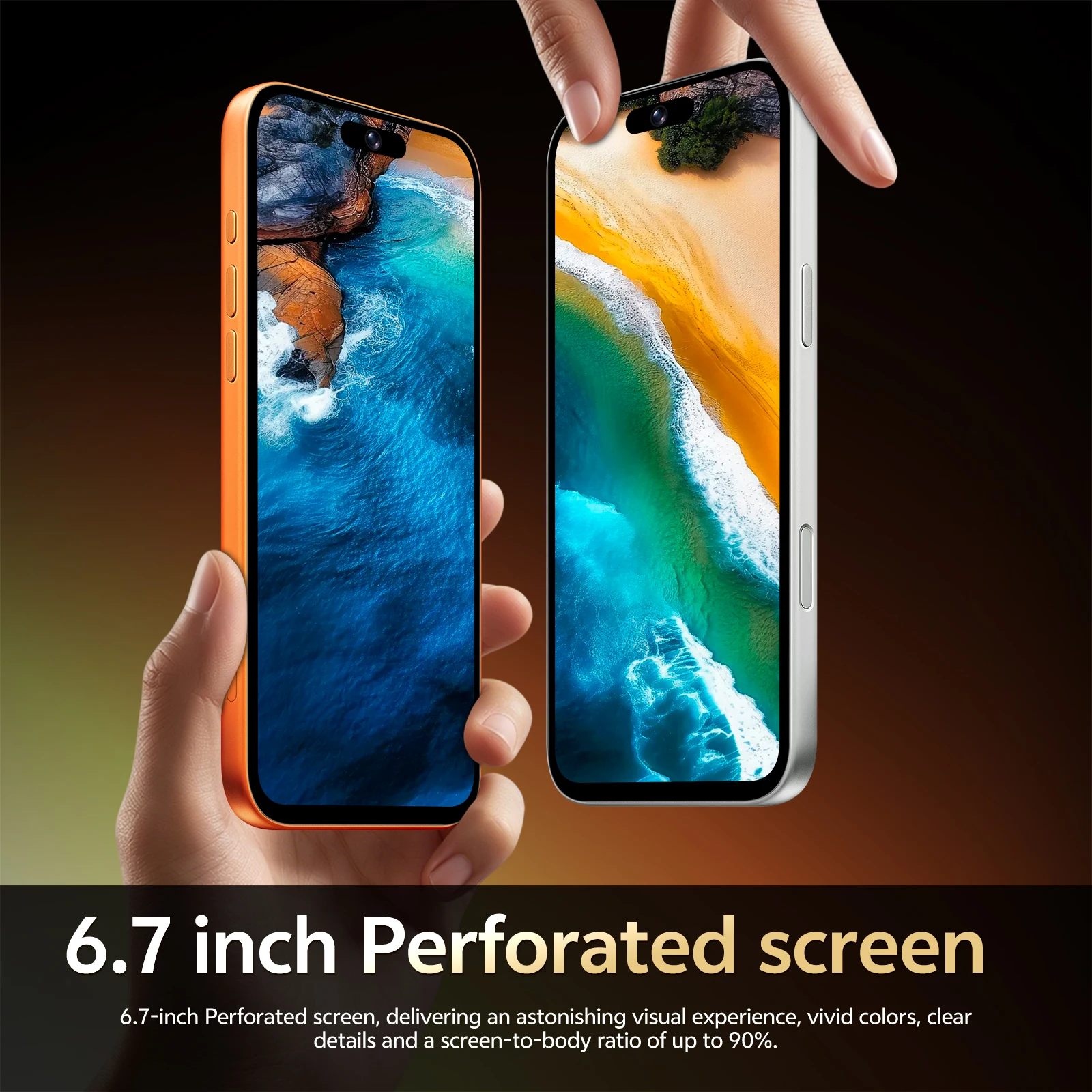 [World First] IVMI 18Pro Max Smartphone 4GB+32GB RAM 6.7-inch HD+Screen Android12.0 Face Unlock Cellphone 4G Mobile Phones