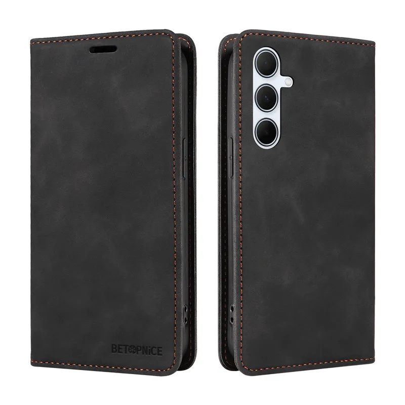 Anti-theft Leather Wallet Phone Case For Samsung Galaxy A35 5G A A35 SM-A356E A356B GalaxyA35 Flip Cover Card Slot Holder Coque