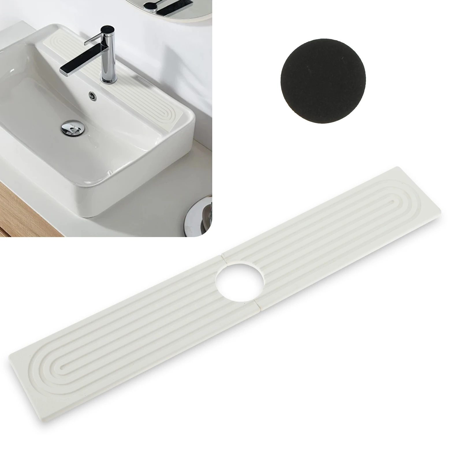 Faucet Mat for Kitchen Sink Water Absorbent Stone Sink Tray Fast Drying Sink Faucet Diatomite Mat for Bathroom Countertop