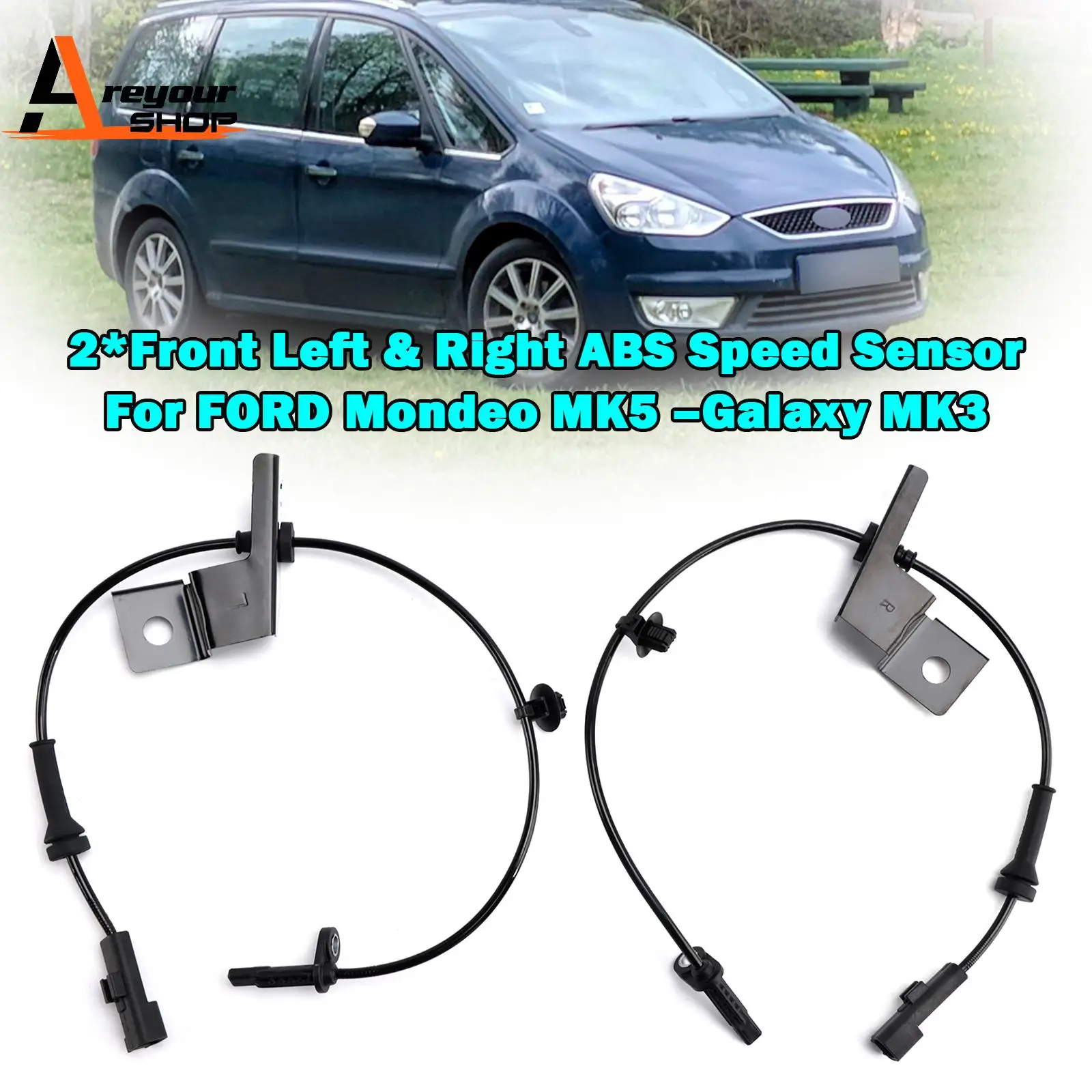 

Areyourshop 2*Front Left & Right ABS Speed Sensor for Ford Mondeo MK5 Galaxy MK3