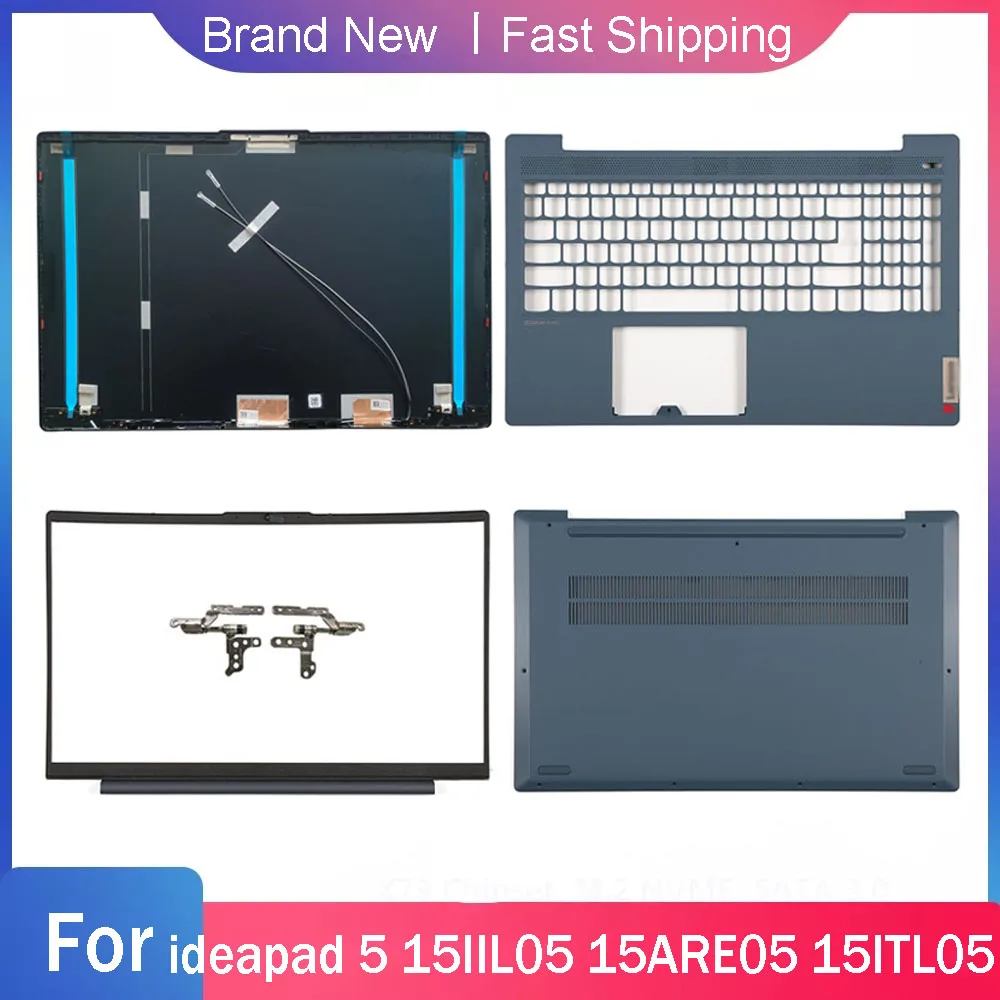 

New Bottom Case For Lenovo Ideapad 5 5-15 2020 2021 15IIL05 15ARE05 15ITL05 Laptop LCD Back Cover Front Bezel Palmrest Hinges