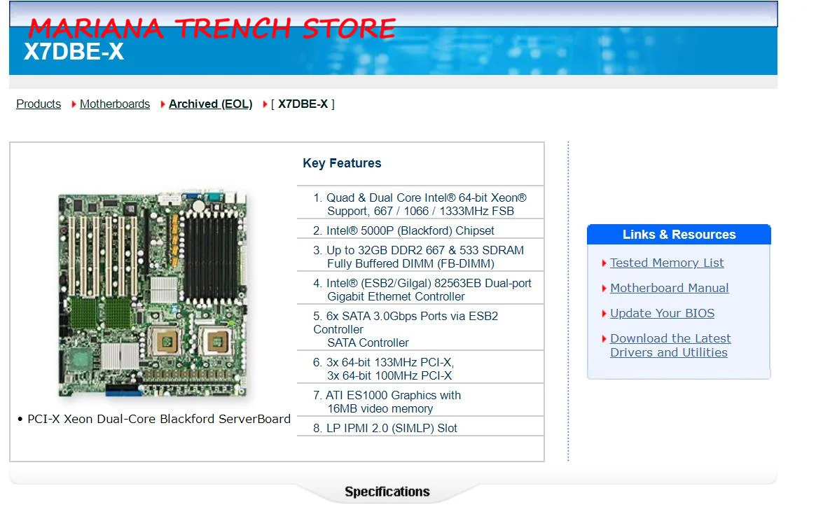 Imagem -04 - Placa-mãe para Supermicro Xeon Dual-core Placa do Servidor Blackford X7dbe-x