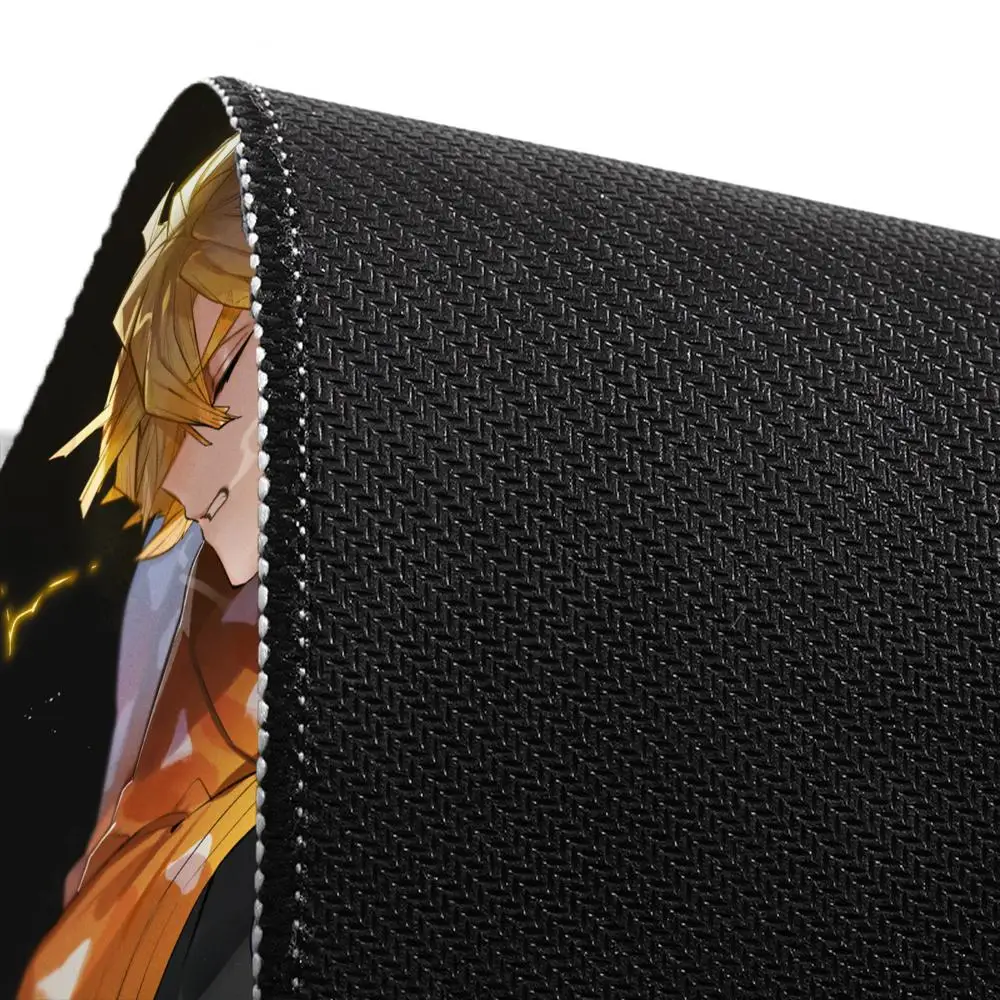 Black And White Manga Mouse Pad Laptop Japan Anime Extended Desk Mat Cool Demon Slayer Zenitsu Mousepad PC Yellow Keyboard Rug
