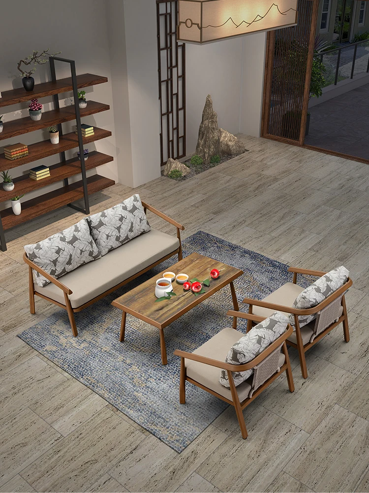 

Nordic cloth sofa modern simple living room small family aluminum alloy leisure new Chinese sofa combination