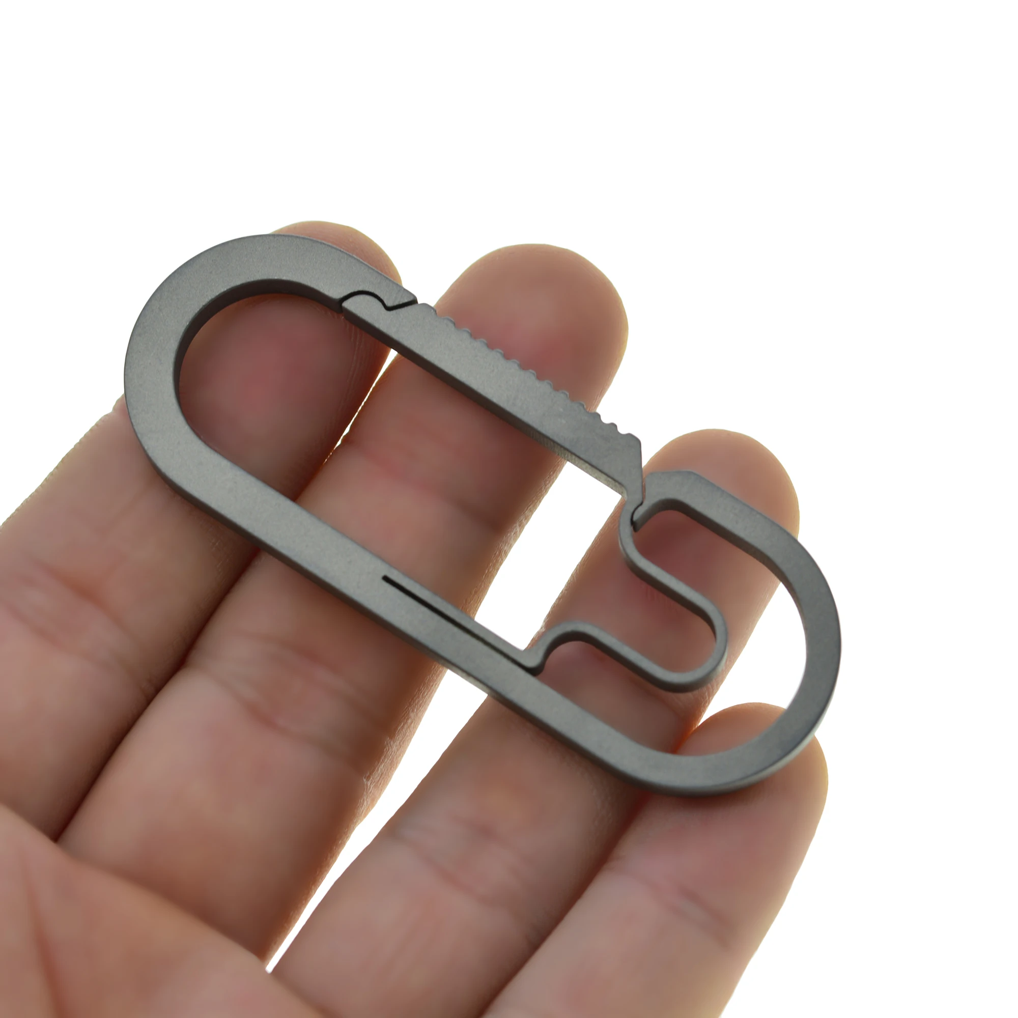 extra large or small Ti keychain Solid titanium oval snap spring Lock Carabiner Key ring Safety Hook DIY FOB EDC camping outdoor