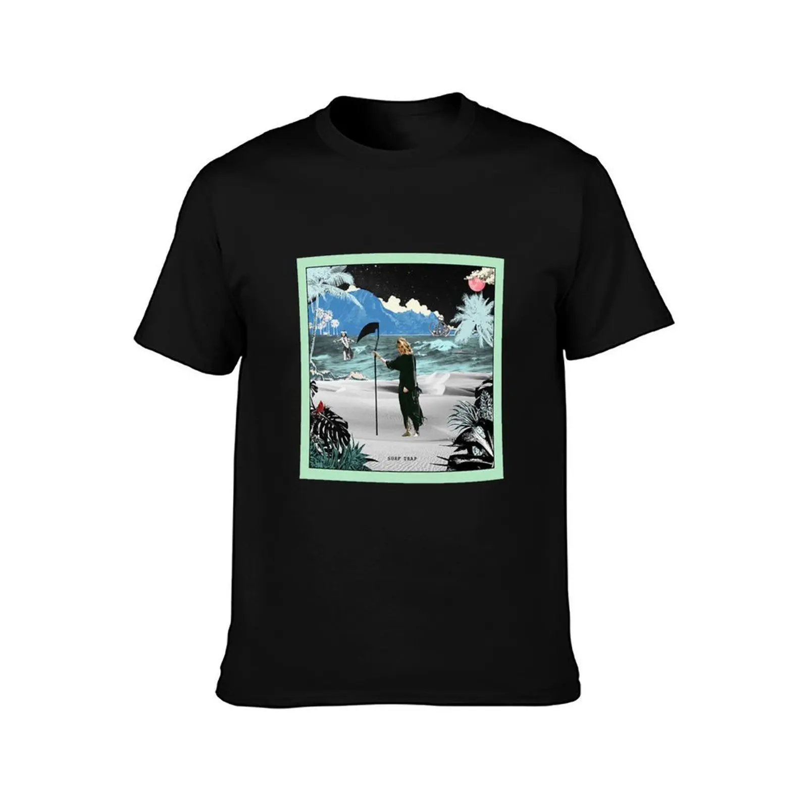 Felly - Surf Trap T-Shirt, Summer Casual Cotton Tee, Oversized Streetwear Tops, Vintage Graphic Print, Loose Fit Short Sleeve