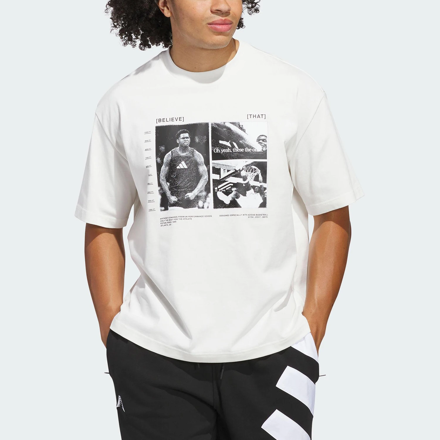 Adidas Authentic Summer Style Men's Print Loose Pattern T-Shirt JM2679