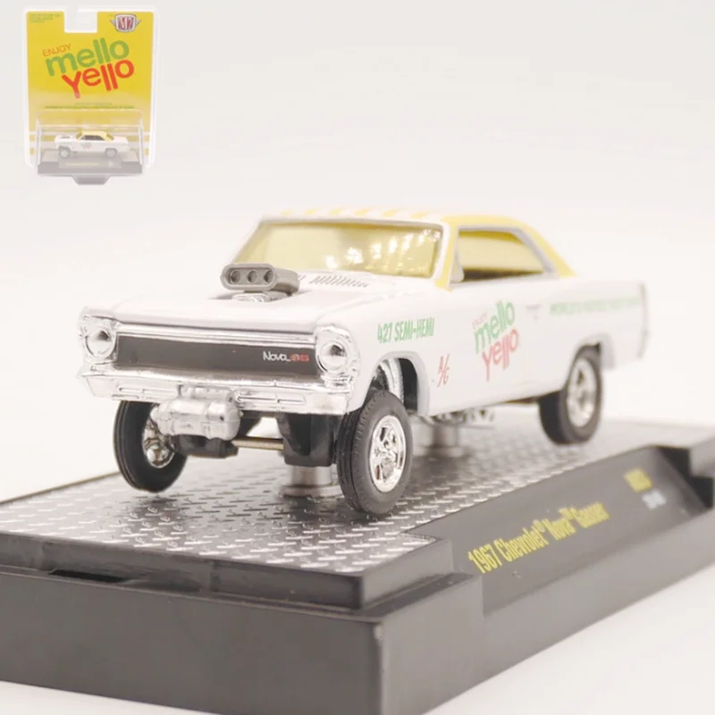 M2 Diecast 1:64 Scale Alloy 1967 Nova Gasser Classic Car Model  Finished Product Simulation Toy Collection Gift Static Display