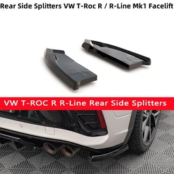 Maxton Style Rear Side Splitters for Volkswagen T-Roc R / R-Line Mk1 Facelift 2021+ Car Rear Bumper Diffuser Side Spoiler Trims