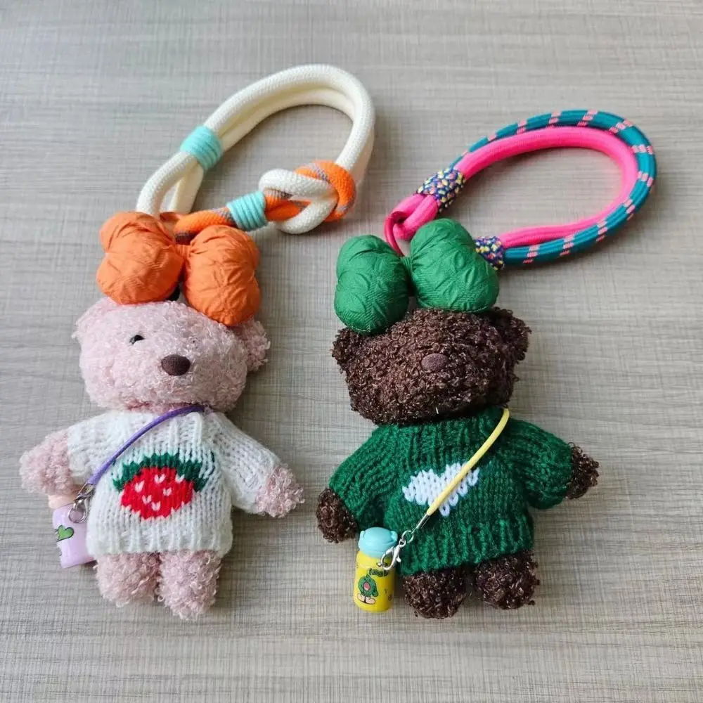 

Creative Cartoon Plush Doll Keychain Handmade Plush Cute Bear Pendant Soft Bottle Car Key Ring Gift